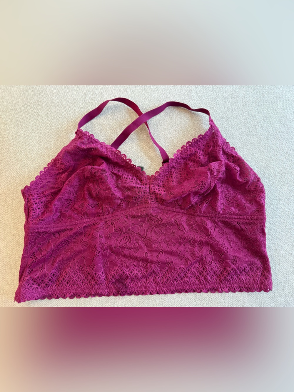 Torrid Lace Bandeau Bralette in Magenta